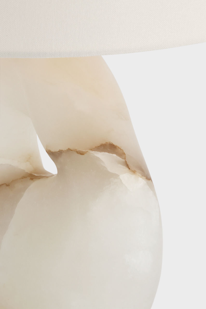 Adria 25" Table Lamp | Alabaster | Linen Shade