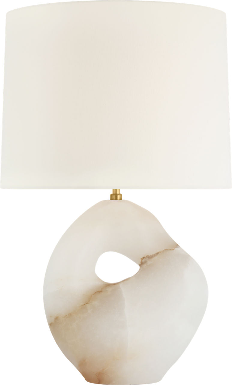 Adria 25" Table Lamp | Alabaster | Linen Shade