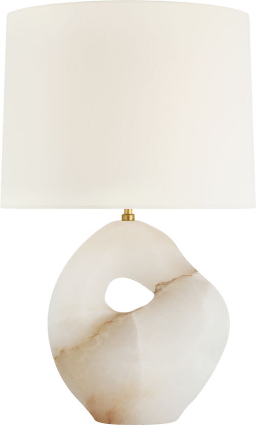 Adria 25" Table Lamp | Alabaster | Linen Shade