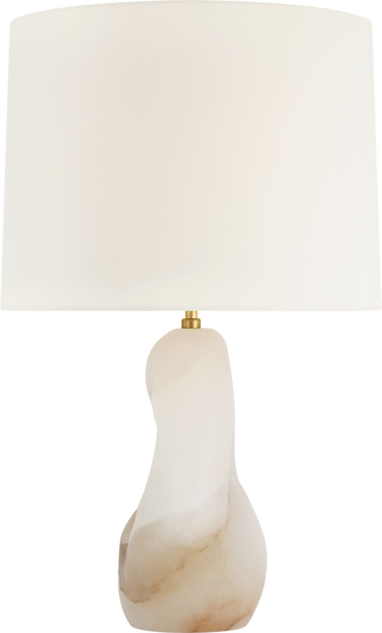 Adria 25" Table Lamp | Alabaster | Linen Shade