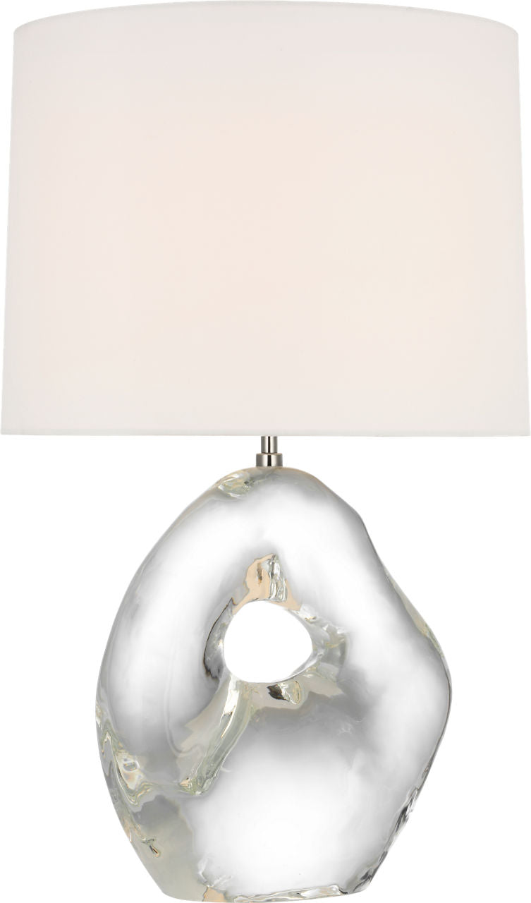 Adria 25" Cordless Table Lamp | Crystal | Linen Shade