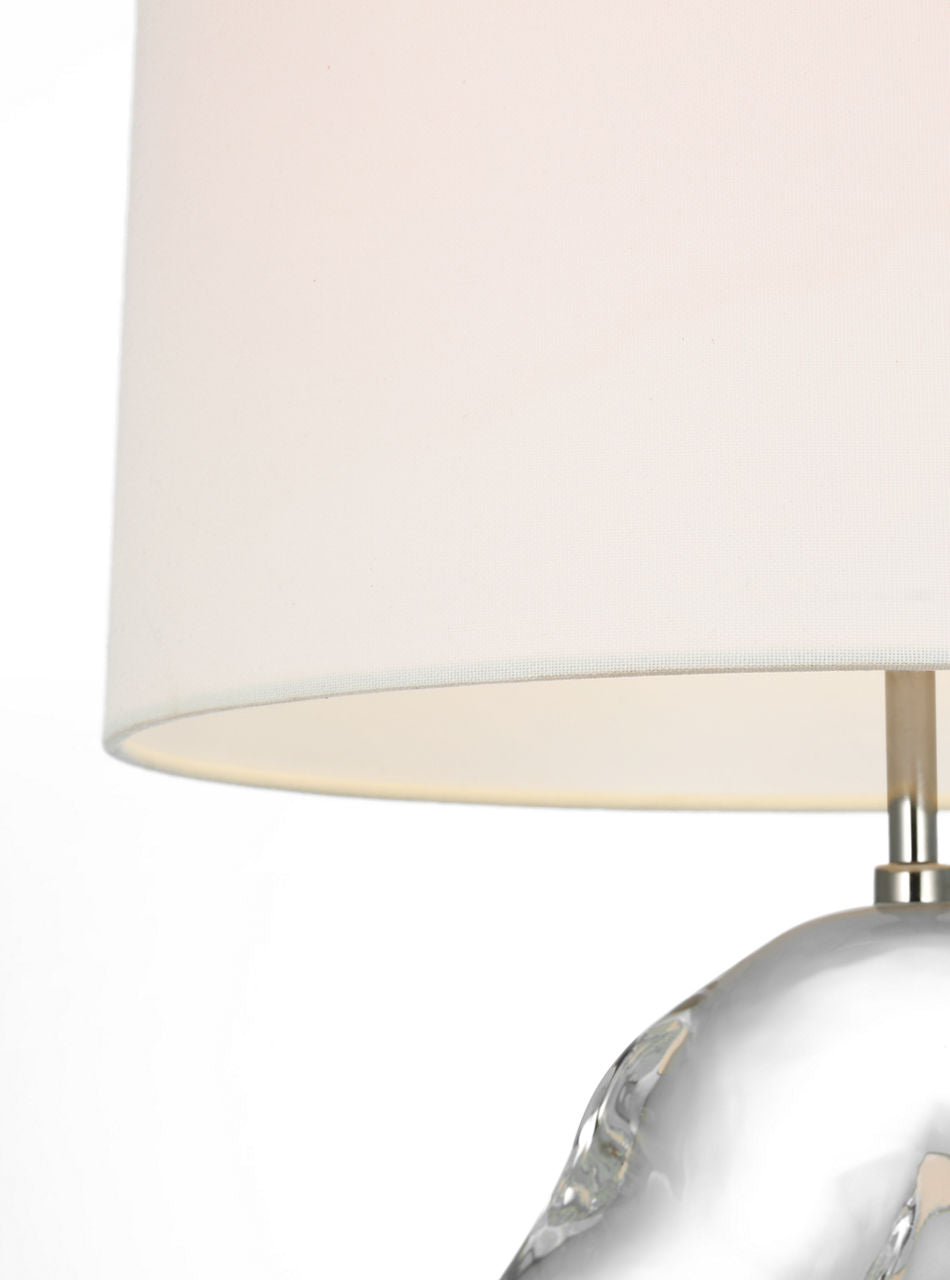 Adria 25" Cordless Table Lamp | Crystal | Linen Shade