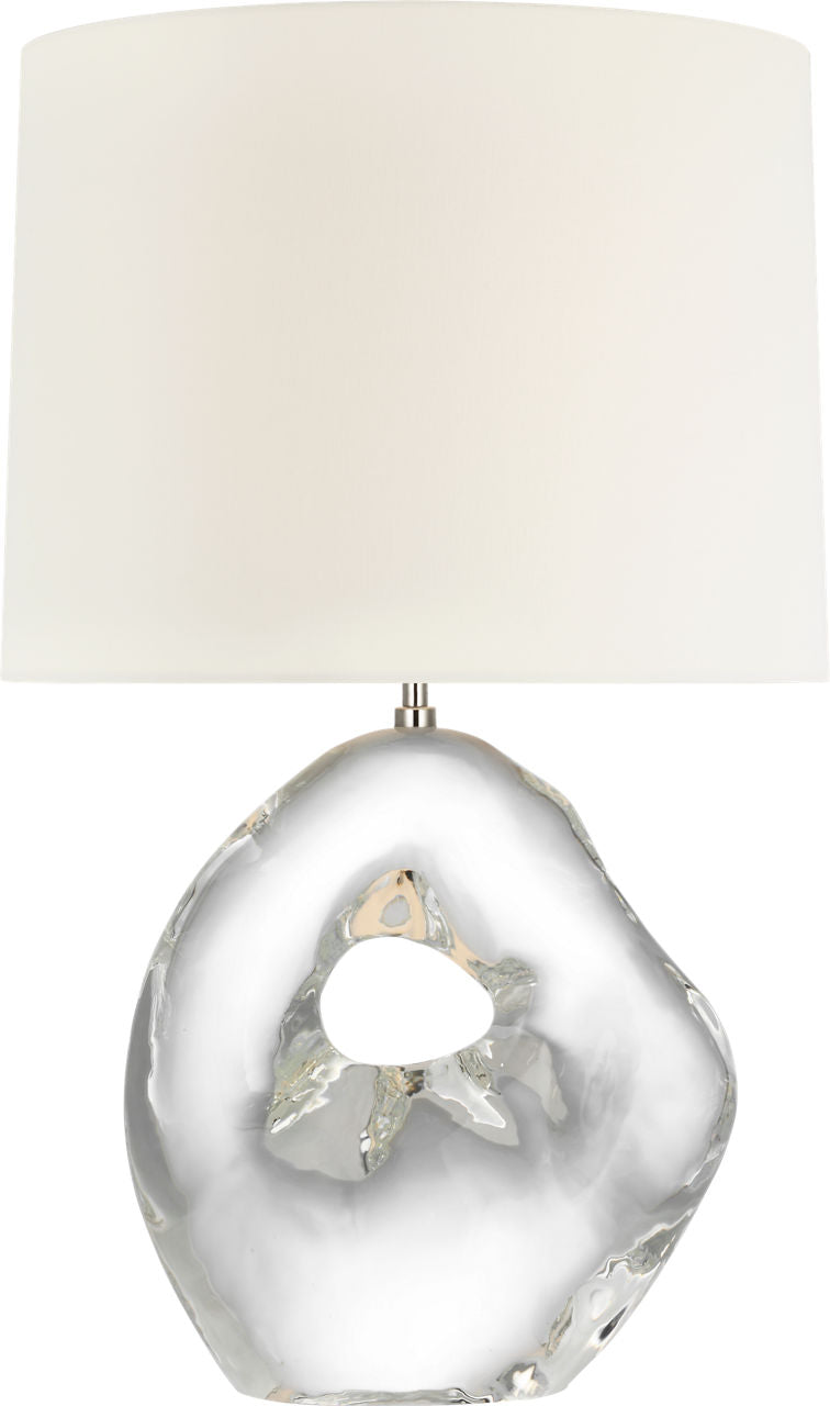 Adria 25" Cordless Table Lamp | Crystal | Linen Shade