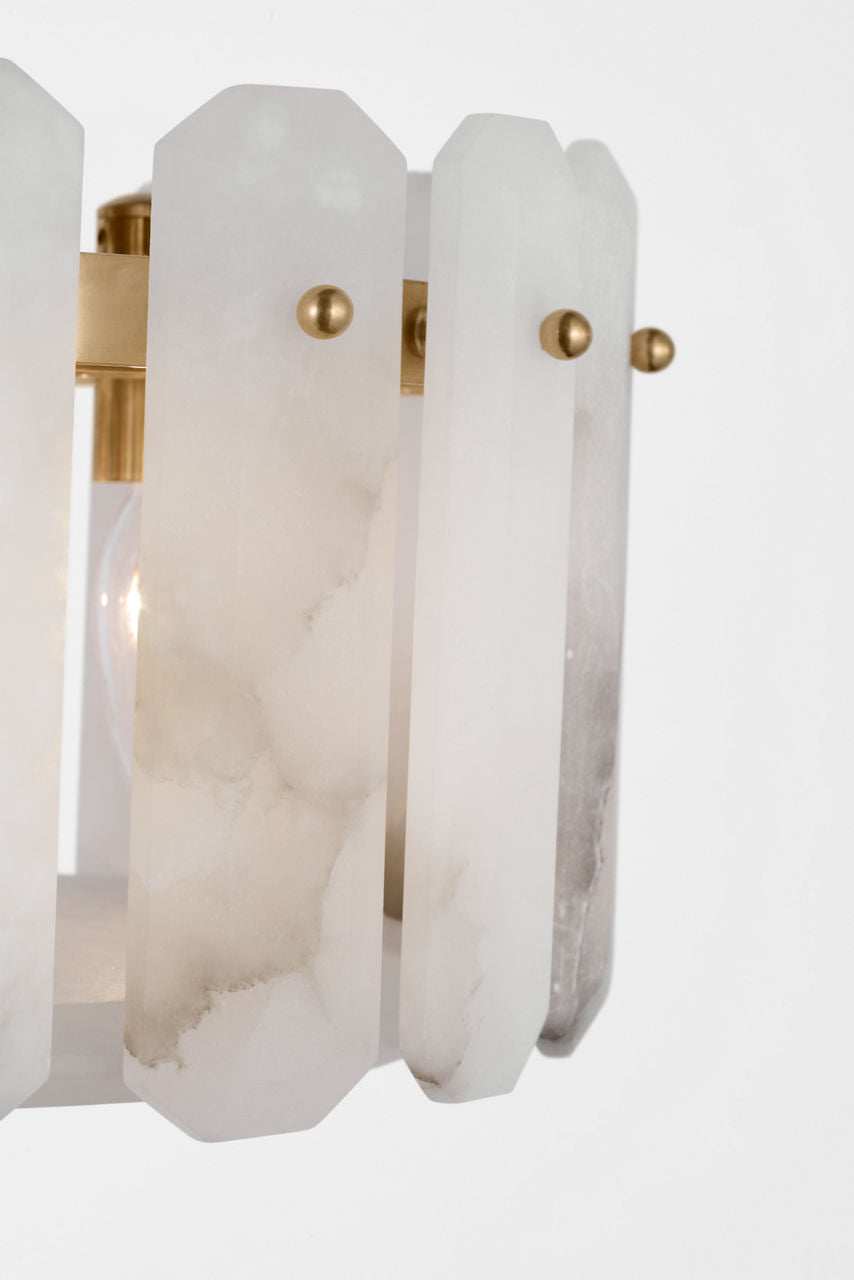 Bonnington Small Flush Mount | Hand-Rubbed Antique Brass | Alabaster