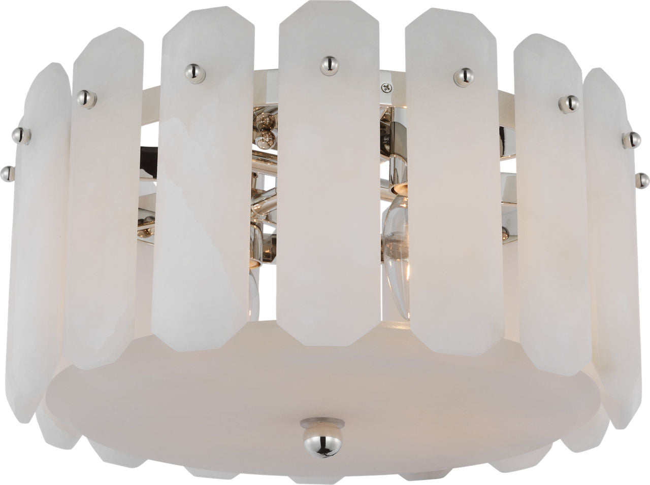 Bonnington Small Flush Mount | Polished Nickel | Alabaster