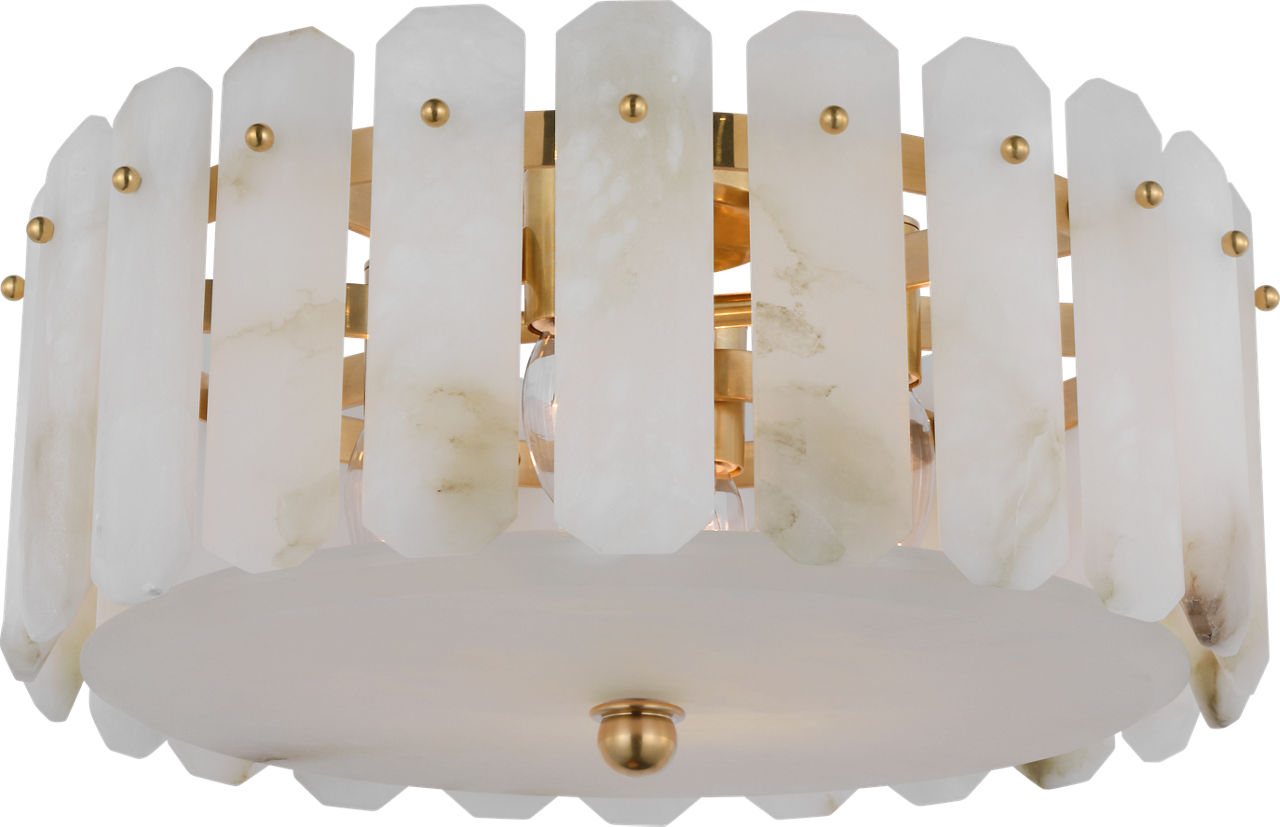 Bonnington Medium Flush Mount | Hand-Rubbed Antique Brass | Alabaster