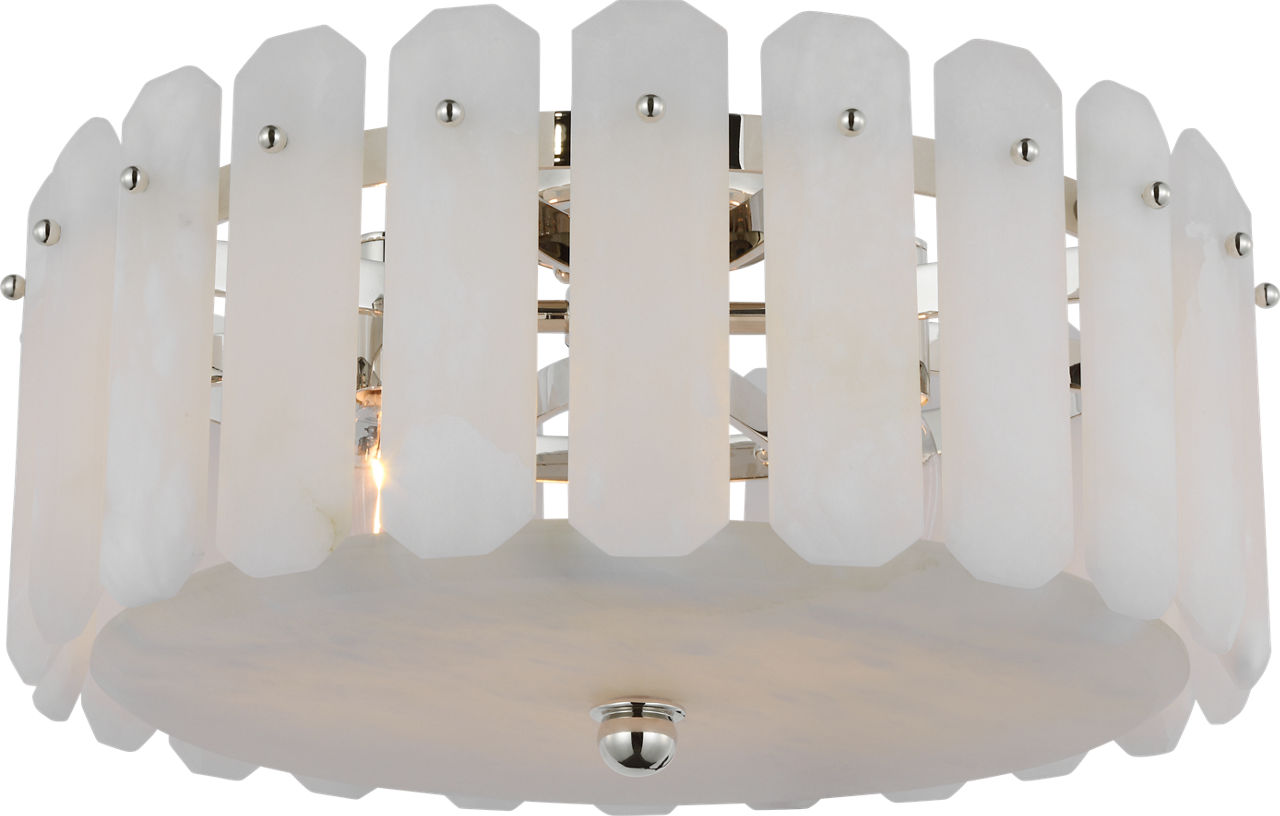 Bonnington Medium Flush Mount | Polished Nickel | Alabaster