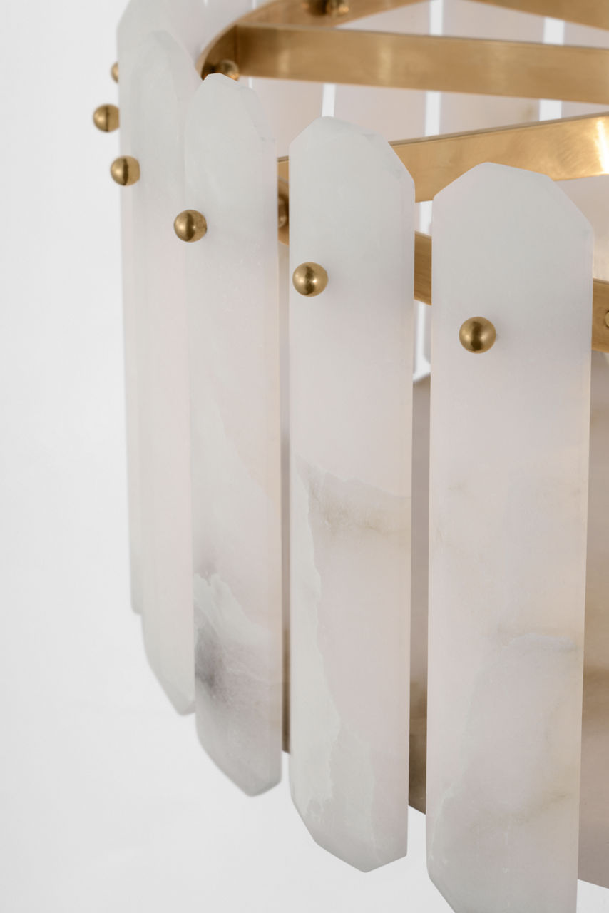 Bonnington Large Flush Mount | Hand-Rubbed Antique Brass | Alabaster