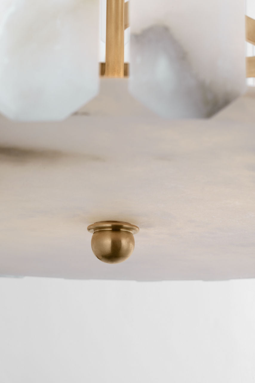 Bonnington Large Flush Mount | Hand-Rubbed Antique Brass | Alabaster