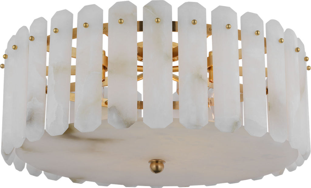 Bonnington Large Flush Mount | Hand-Rubbed Antique Brass | Alabaster