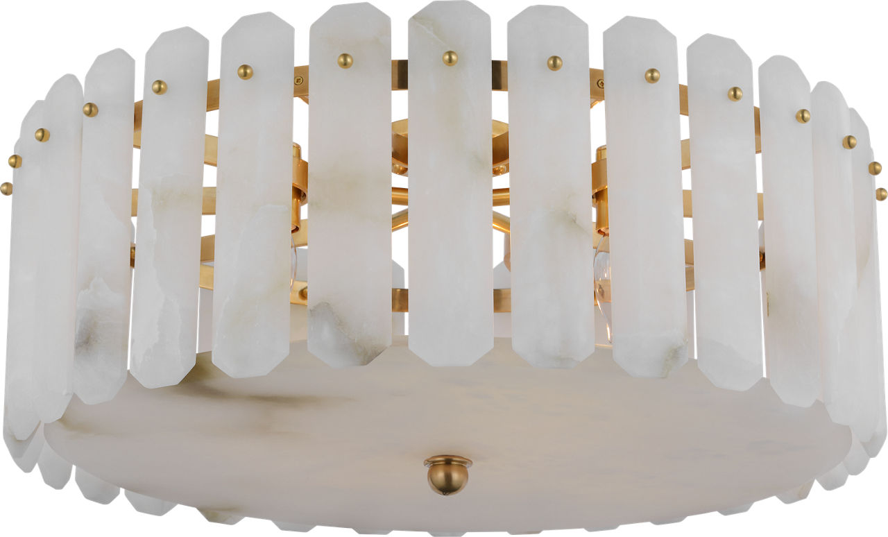 Bonnington Large Flush Mount | Hand-Rubbed Antique Brass | Alabaster