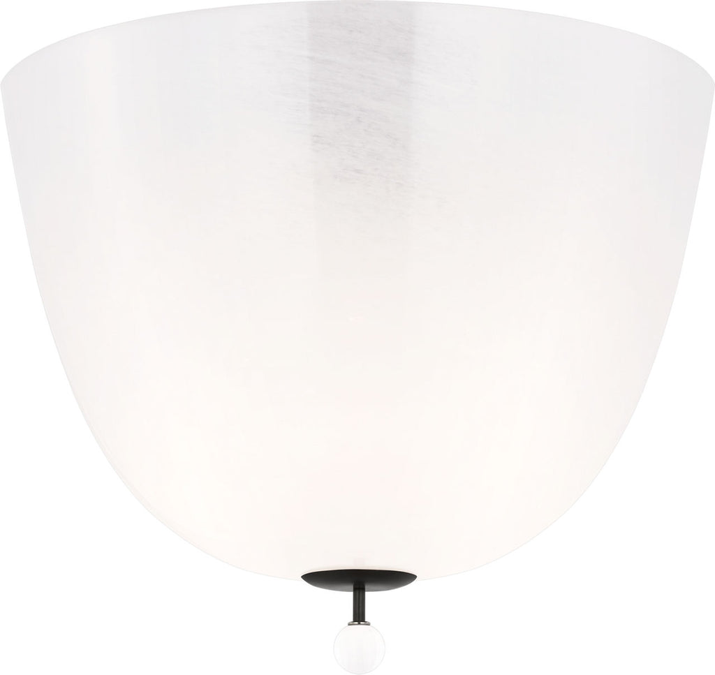 Brisa 14" Semi-Flush Mount | Bronze | White Strie Glass