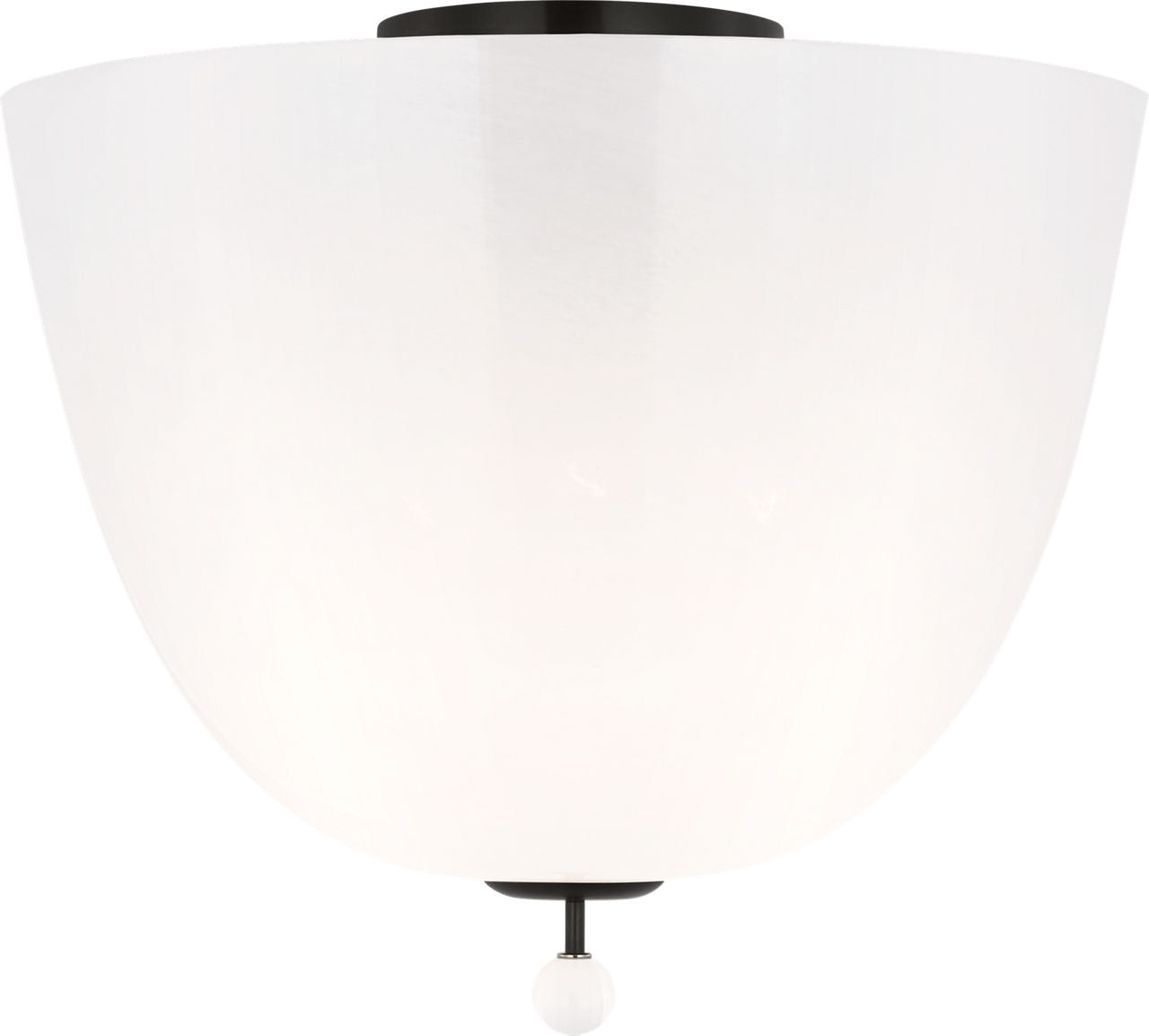 Brisa 14" Semi-Flush Mount | Bronze | White Strie Glass