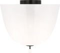 Brisa 14" Semi-Flush Mount | Bronze | White Strie Glass