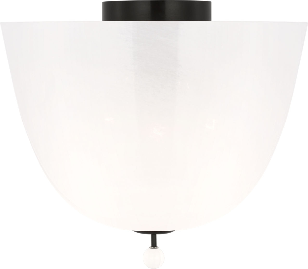Brisa 14" Semi-Flush Mount | Bronze | White Strie Glass