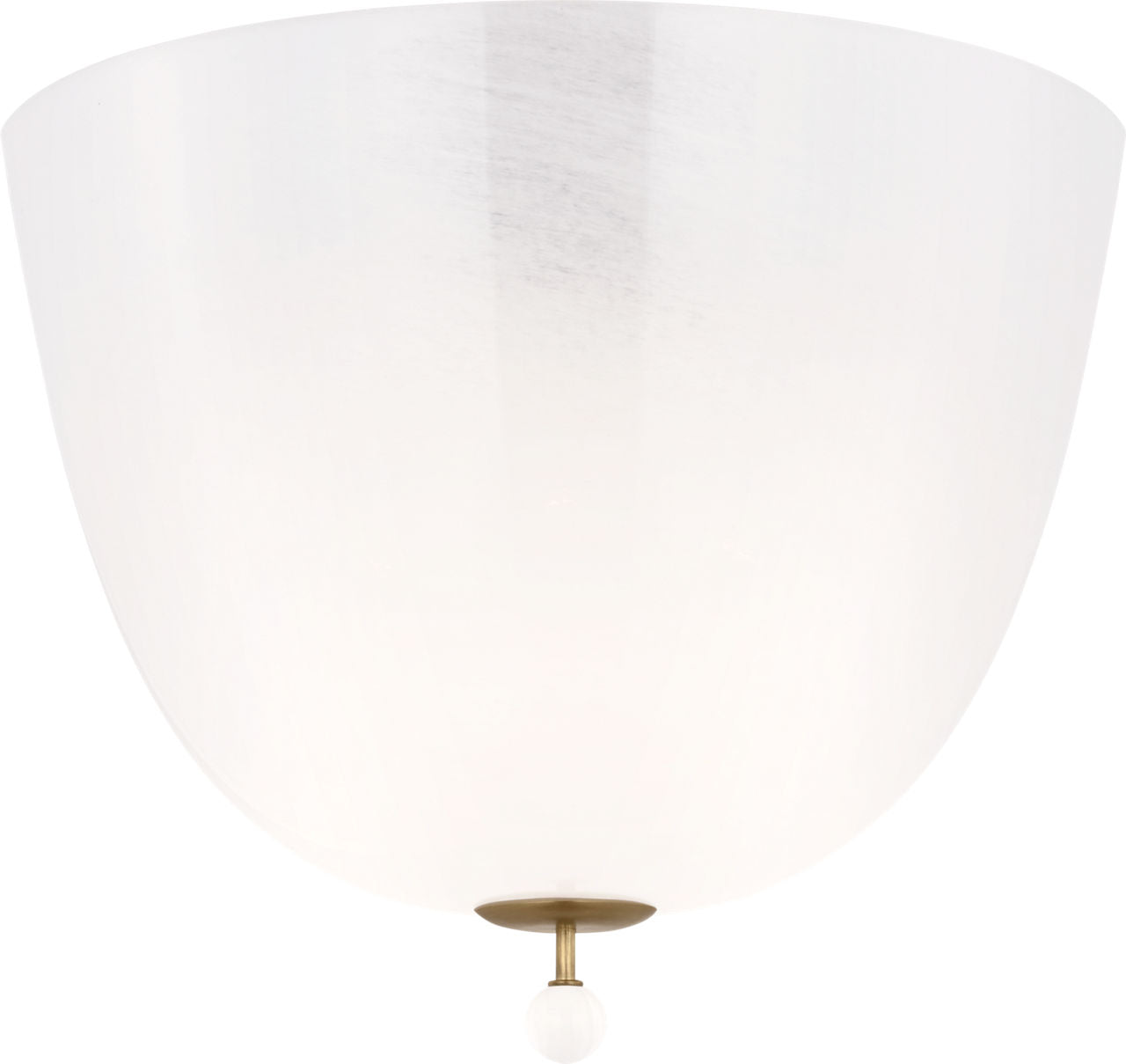 Brisa 14" Semi-Flush Mount | Hand-Rubbed Antique Brass | White Strie Glass