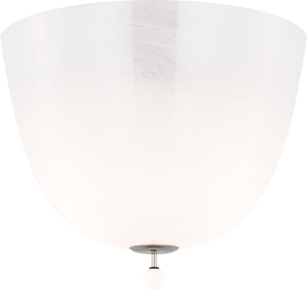 Brisa 14" Semi-Flush Mount | Polished Nickel | White Strie Glass