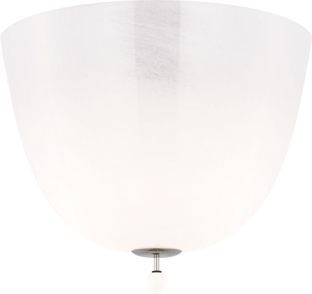 Brisa 14" Semi-Flush Mount | Polished Nickel | White Strie Glass