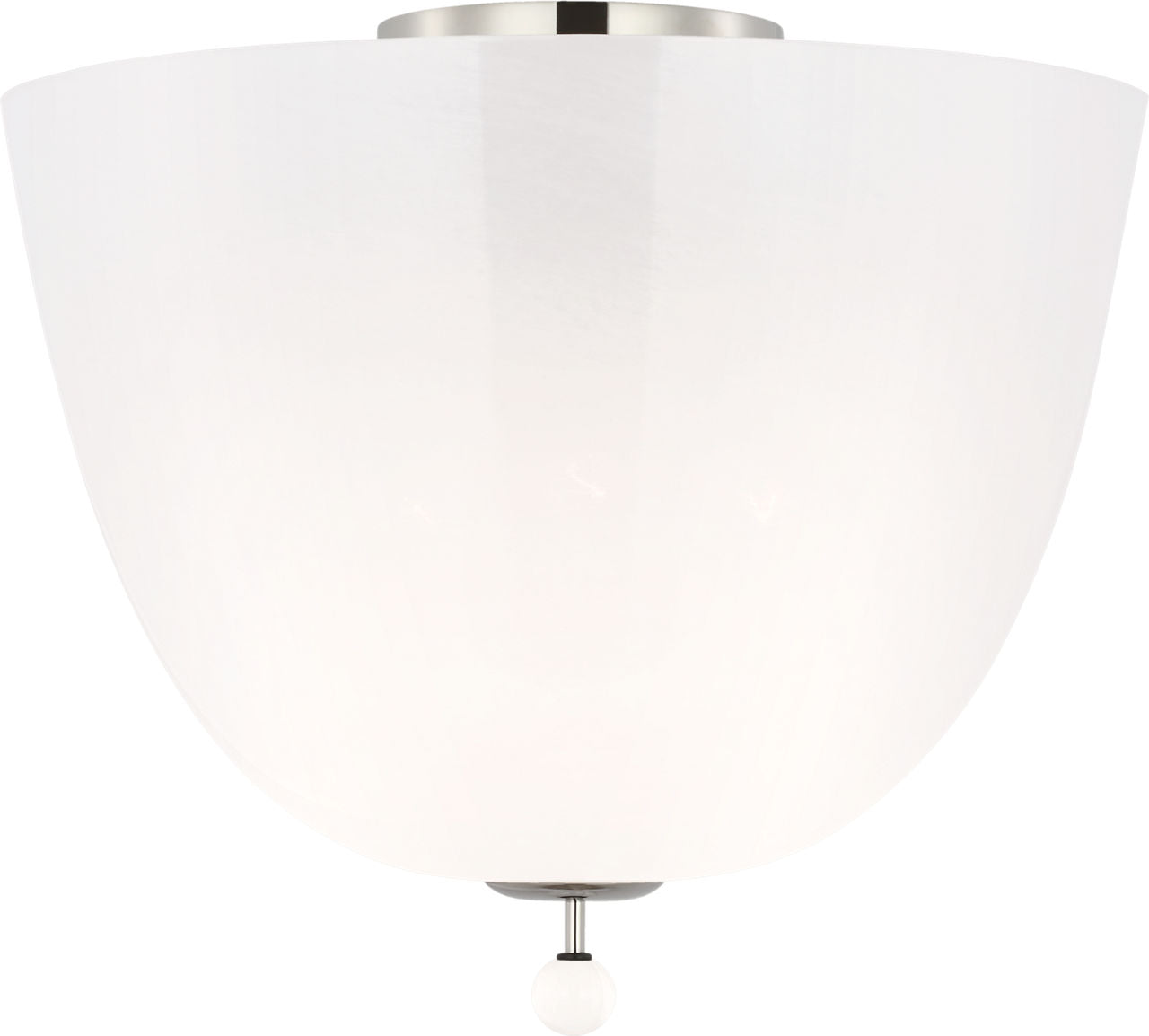 Brisa 14" Semi-Flush Mount | Polished Nickel | White Strie Glass