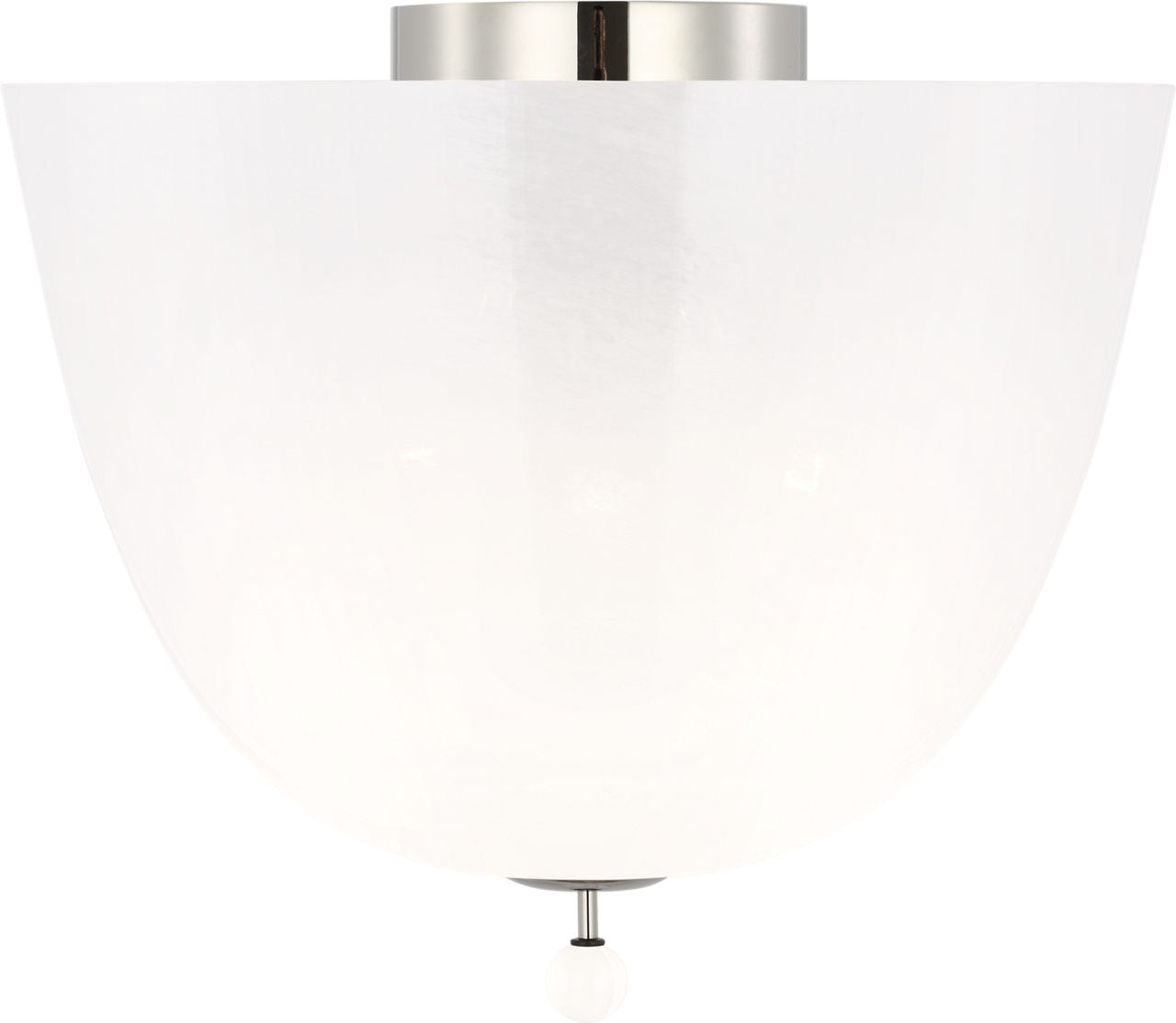 Brisa 14" Semi-Flush Mount | Polished Nickel | White Strie Glass