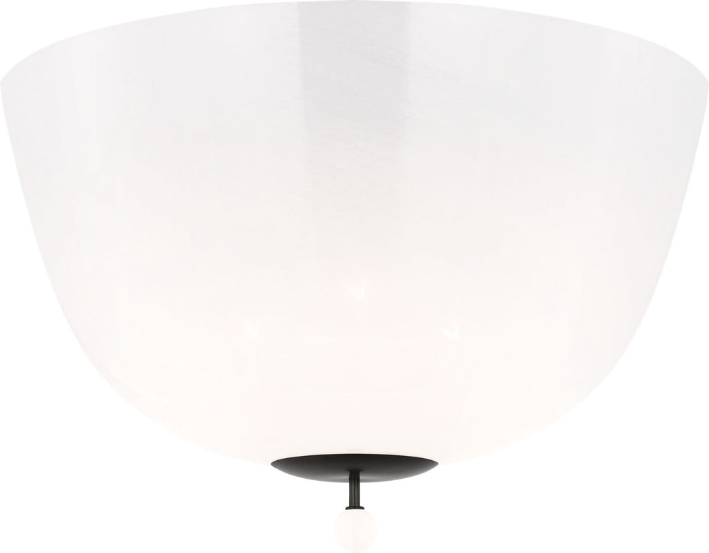 Brisa 16" Semi-Flush Mount | Bronze | White Strie Glass