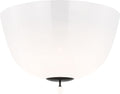 Brisa 16" Semi-Flush Mount | Bronze | White Strie Glass