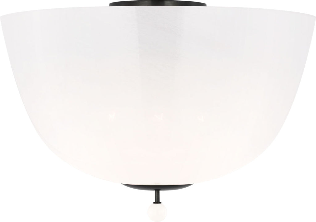 Brisa 16" Semi-Flush Mount | Bronze | White Strie Glass