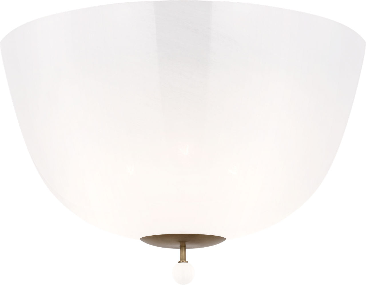 Brisa 16" Semi-Flush Mount | Hand-Rubbed Antique Brass | White Strie Glass