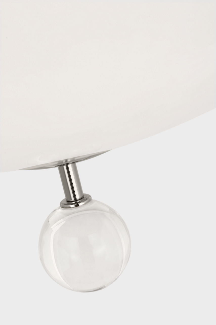 Brisa 16" Semi-Flush Mount | Polished Nickel | White Strie Glass
