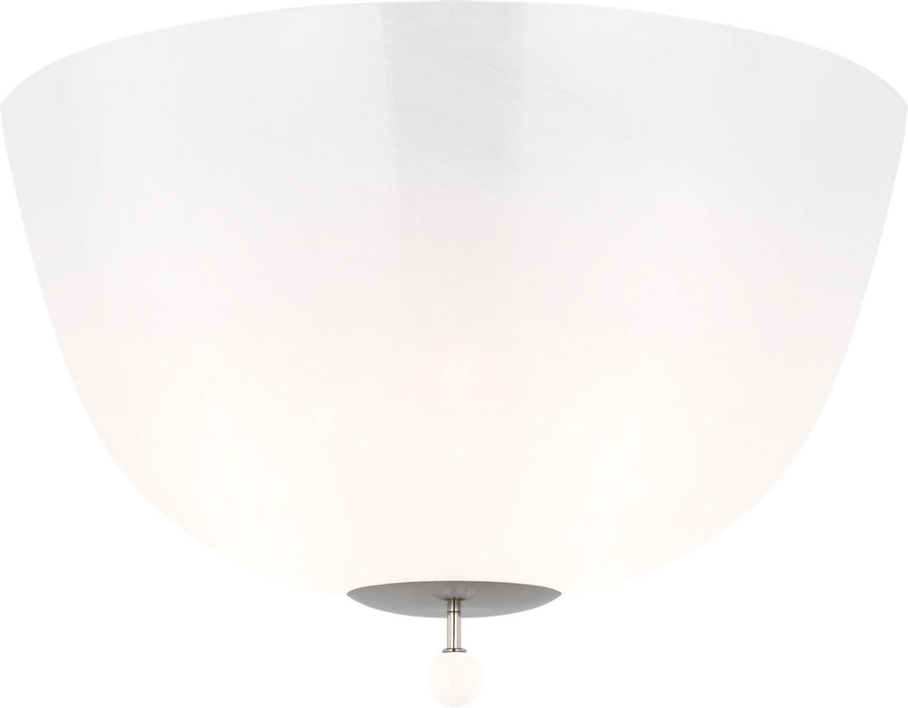 Brisa 16" Semi-Flush Mount | Polished Nickel | White Strie Glass