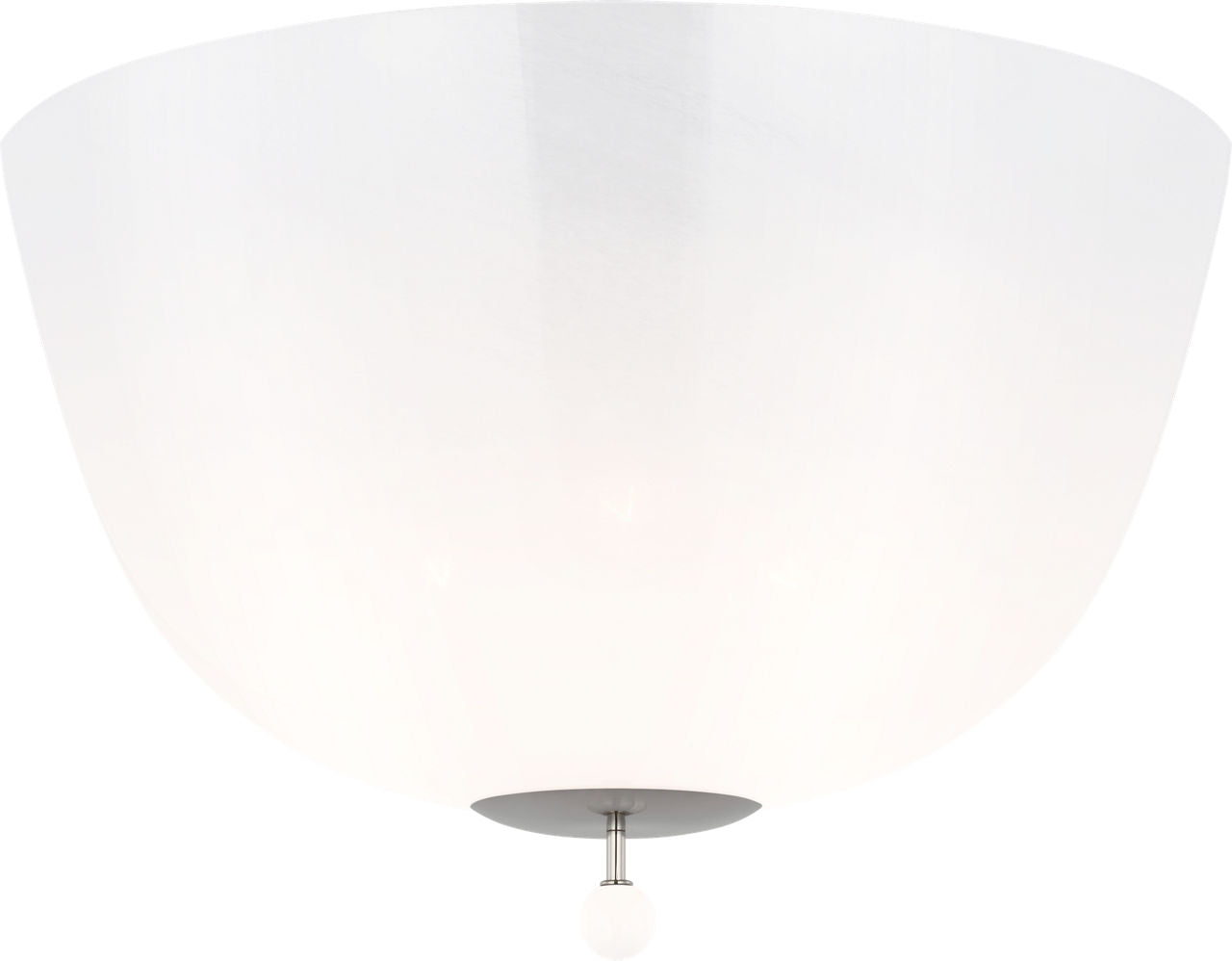 Brisa 16" Semi-Flush Mount | Polished Nickel | White Strie Glass