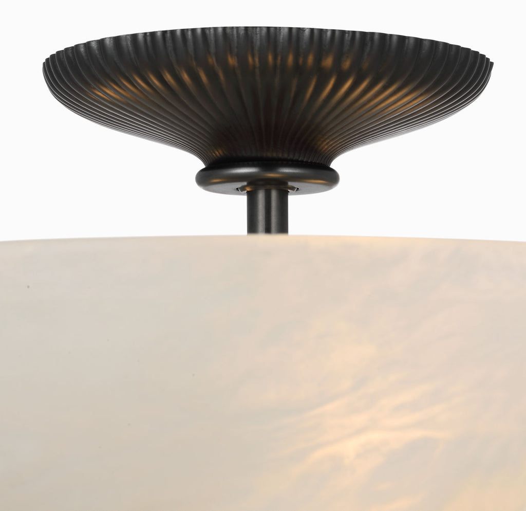 Pascal 14" Bowl Semi-Flush Mount | Bronze | Alabaster