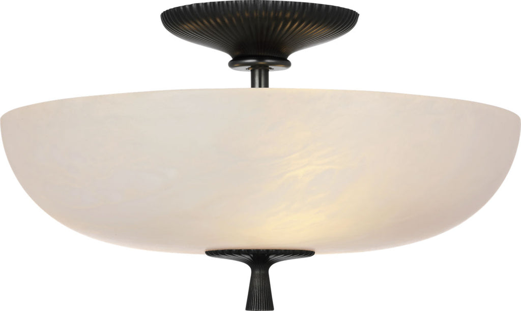 Pascal 14" Bowl Semi-Flush Mount | Bronze | Alabaster