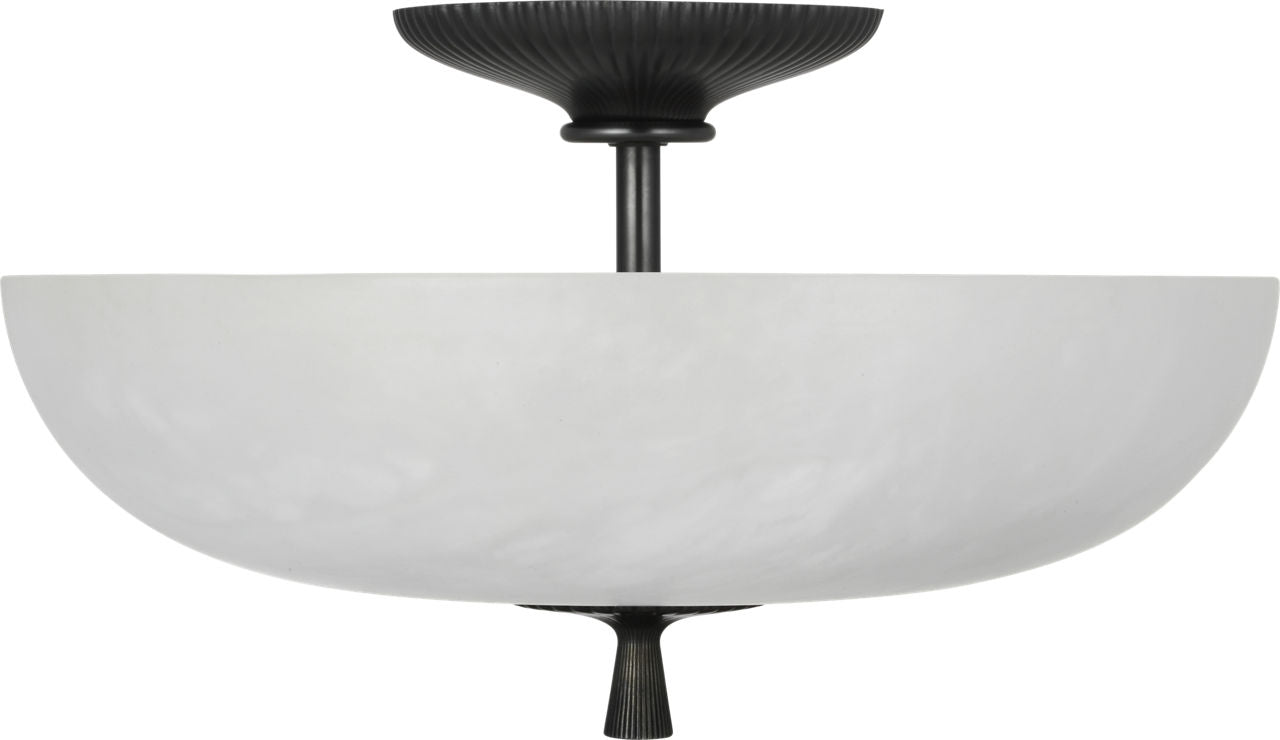 Pascal 14" Bowl Semi-Flush Mount | Bronze | Alabaster