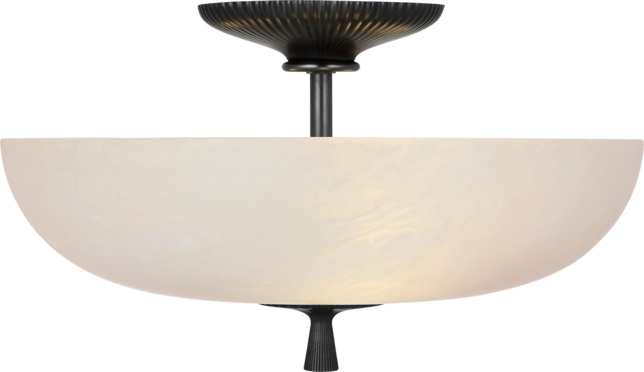 Pascal 14" Bowl Semi-Flush Mount | Bronze | Alabaster
