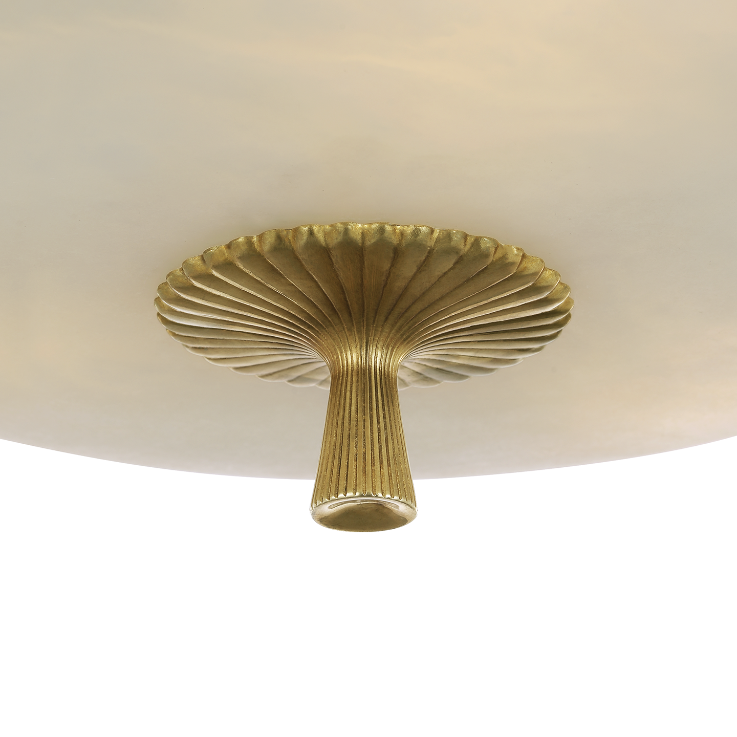 Pascal 14" Bowl Semi-Flush Mount | Hand-Rubbed Antique Brass | Alabaster
