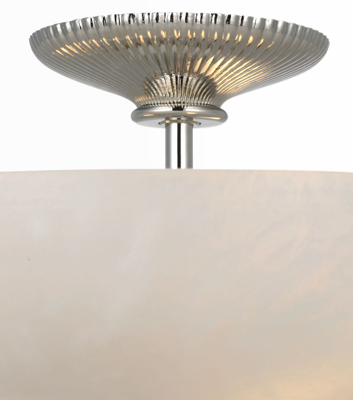 Pascal 14" Bowl Semi-Flush Mount | Polished Nickel | Alabaster