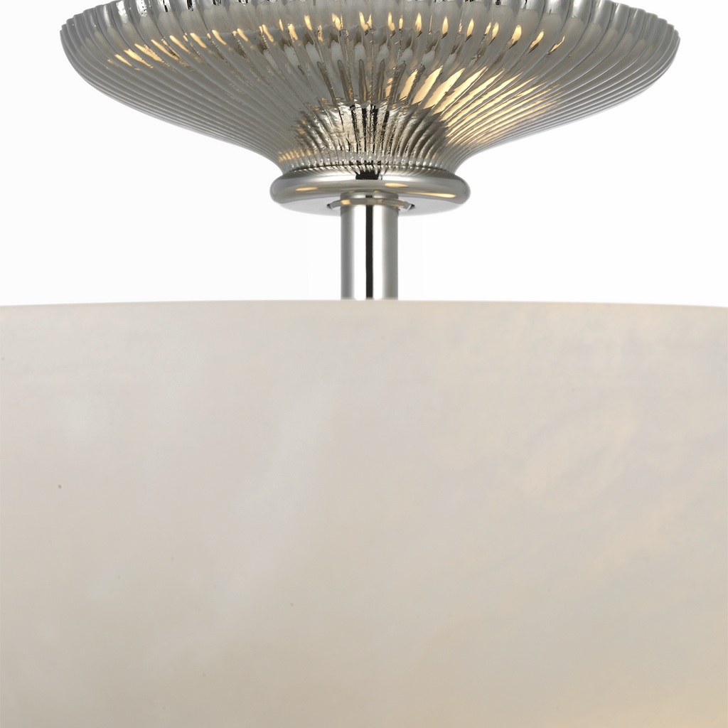 Pascal 14" Bowl Semi-Flush Mount | Polished Nickel | Alabaster