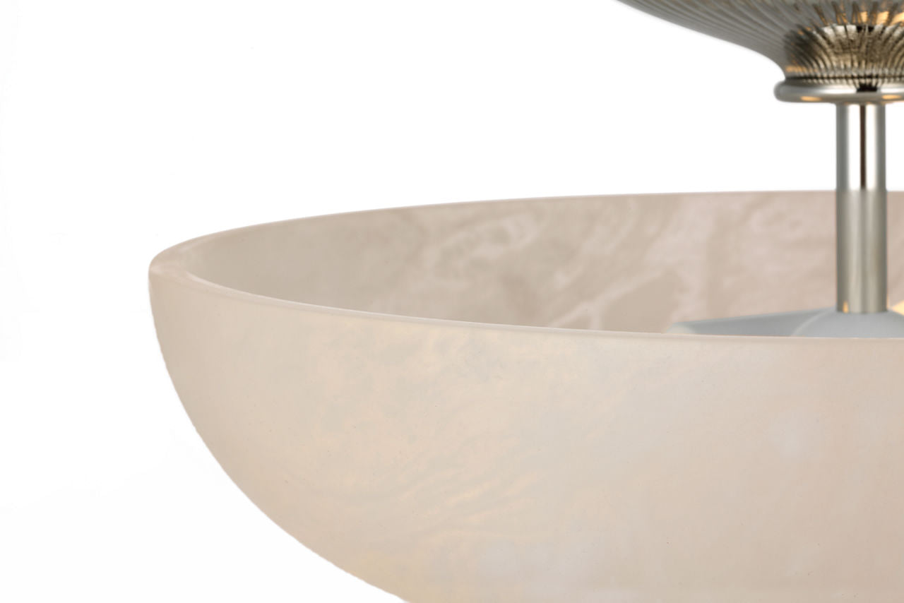Pascal 14" Bowl Semi-Flush Mount | Polished Nickel | Alabaster