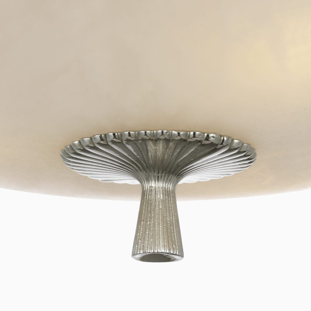 Pascal 14" Bowl Semi-Flush Mount | Polished Nickel | Alabaster
