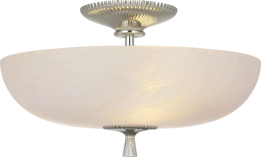 Pascal 14" Bowl Semi-Flush Mount | Polished Nickel | Alabaster