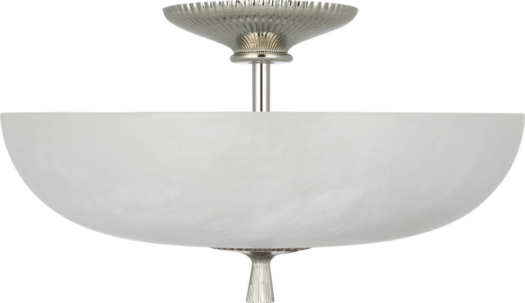 Pascal 14" Bowl Semi-Flush Mount | Polished Nickel | Alabaster