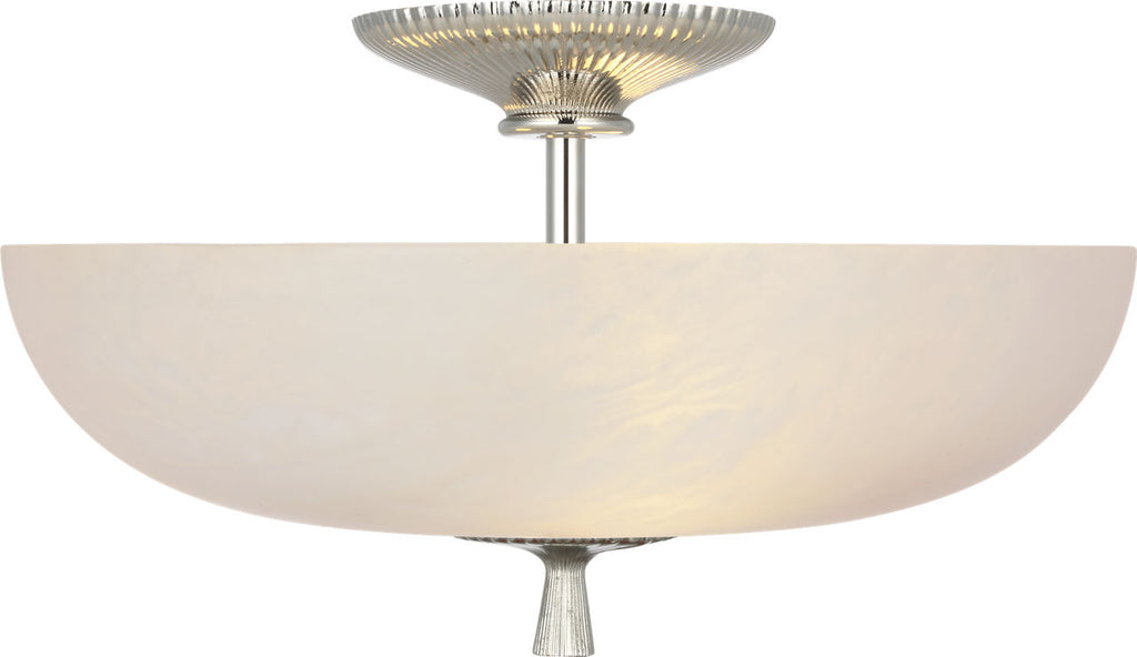 Pascal 14" Bowl Semi-Flush Mount | Polished Nickel | Alabaster
