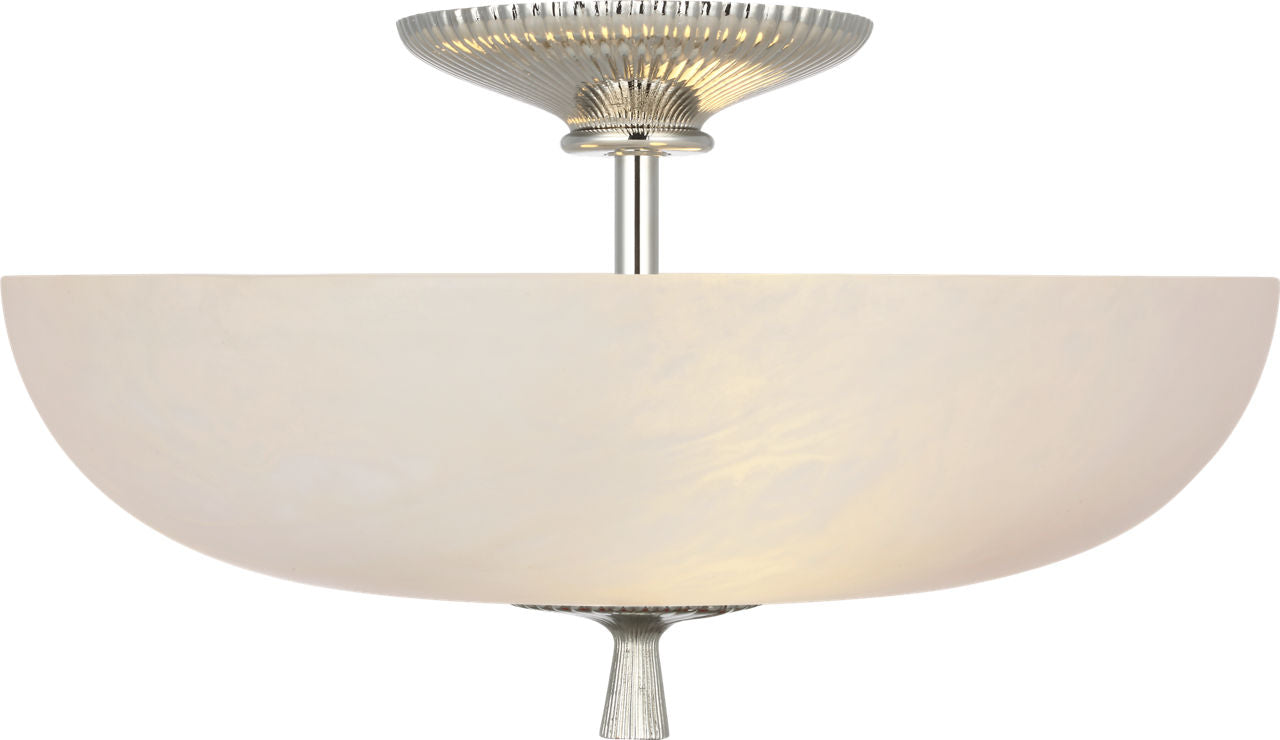 Pascal 14" Bowl Semi-Flush Mount | Polished Nickel | Alabaster