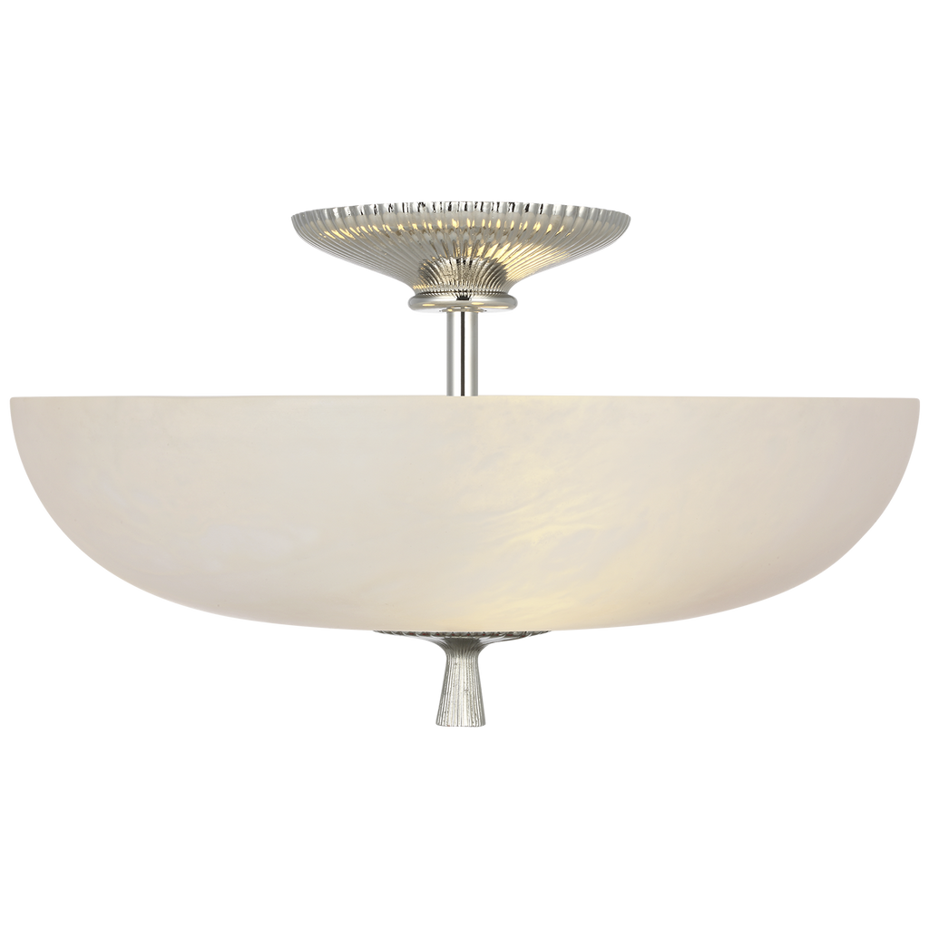 Pascal 14" Bowl Semi-Flush Mount | Polished Nickel | Alabaster