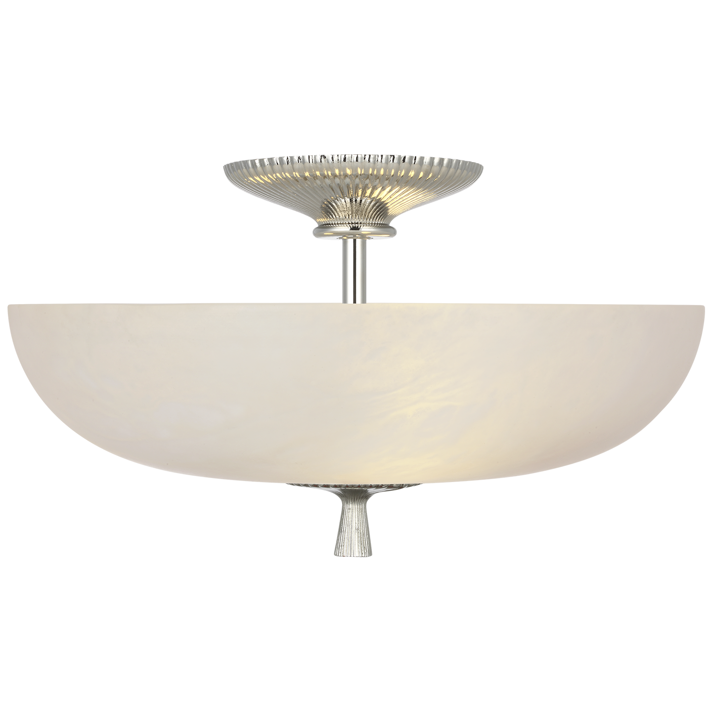 Pascal 14" Bowl Semi-Flush Mount | Polished Nickel | Alabaster