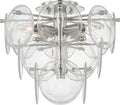 Loire Medium Tiered Flush Mount | Polished Nickel | Clear Strie Glass