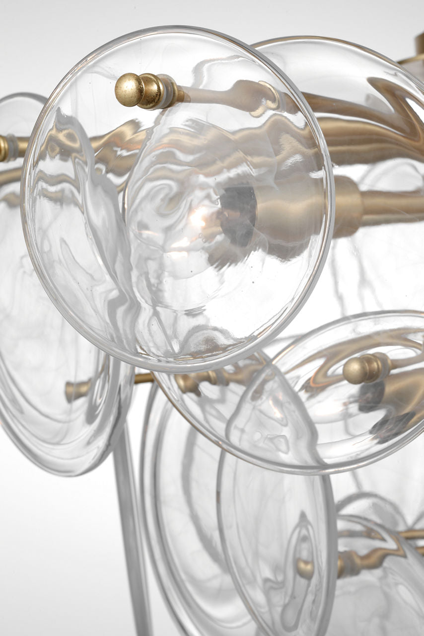 Loire Grande Flush Mount | Gild | Clear Strie Glass