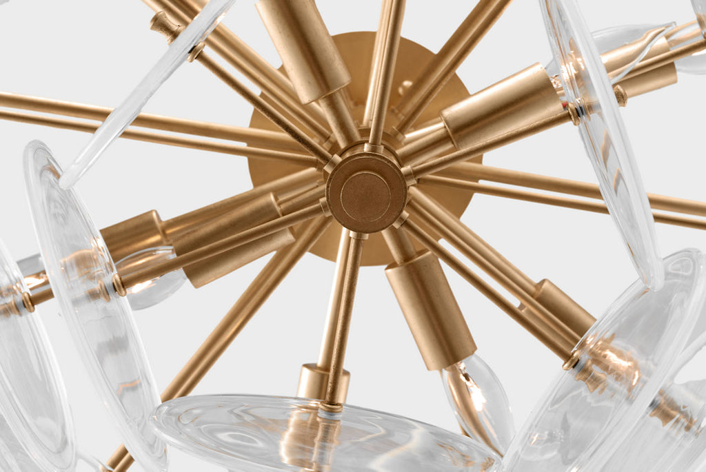 Loire Grande Flush Mount | Gild | Clear Strie Glass