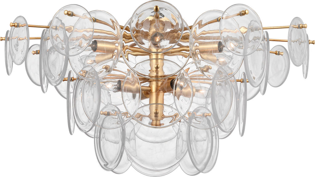 Loire Grande Flush Mount | Gild | Clear Strie Glass